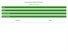 Tablet Screenshot of kingscleremedicalpractice.nhs.uk